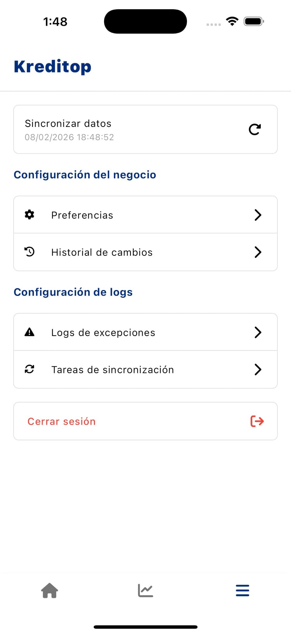 Sincronizar datos y ajustes